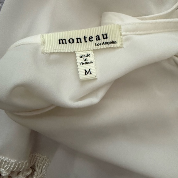 🎅🏼5/$10 Monteau Cream Lace Fringe Blouse - Picture 4 of 4